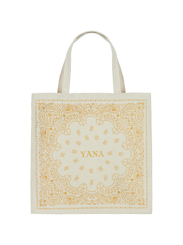 Yellow Paisley Printed Shopper Bag, 1