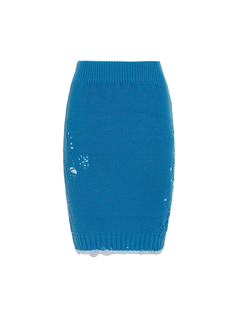Bright Blue Jersey Sweater & Midi Skirt Set, 3 Bright Blue Jersey Sweater & Midi Skirt Set, 3