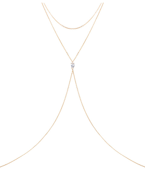 Yellow gold neck chain with topaz and sapphire, 1