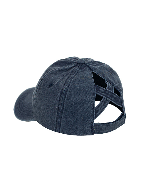 Navy Denim & Leather "YD" Cap, 3 Navy Denim & Leather "YD" Cap, 3