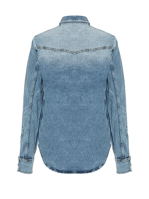 Light Blue Washed Denim Shirt, 2