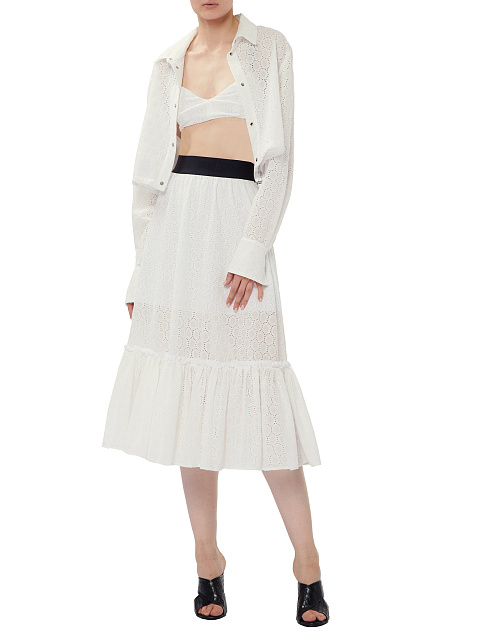 White Cotton Lace Midi Skirt, 4 White Cotton Lace Midi Skirt, 4