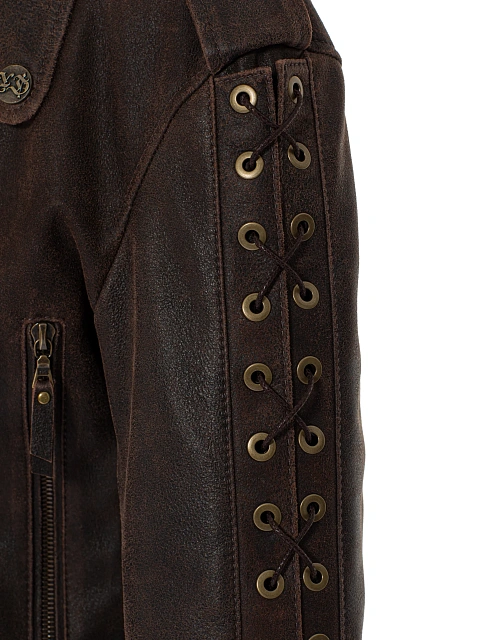 Brown Lace Up Leather Jacket, 5 Brown Lace Up Leather Jacket, 5