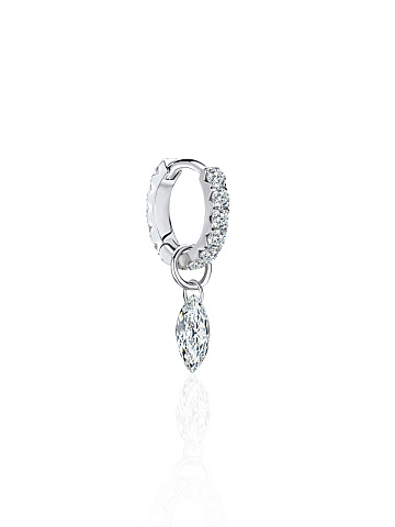 White Gold & Marquise-cut Diamonds Earrings, 1