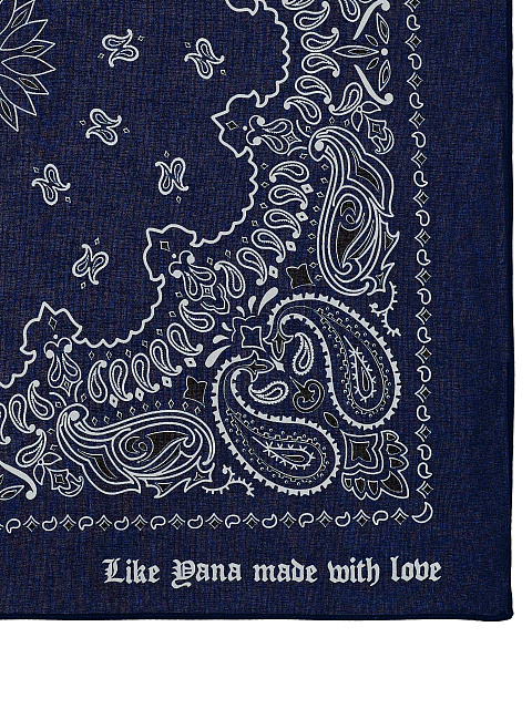 Navy Blue Cotton Paisley Printed Bandana, 2 Navy Blue Cotton Paisley Printed Bandana, 2