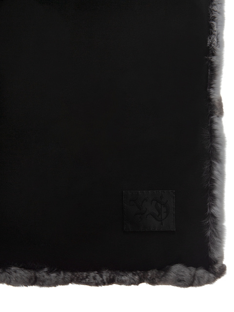 Black And Grey Chinchilla Fur Wrap, 3