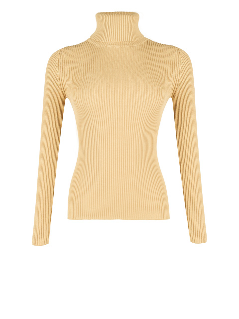Sand Rib Knit Jersey Turtleneck, 1