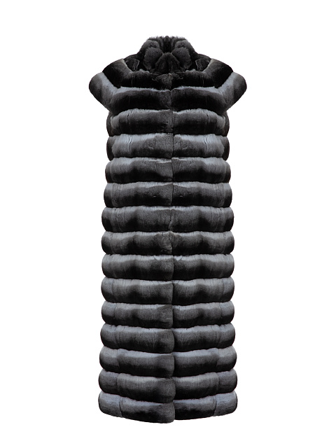 Long Chinchilla Fur Vest, 1