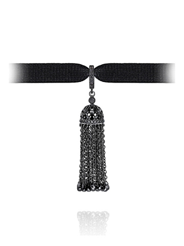 Black Gold & Black Diamonds Tassel Pendant, 1