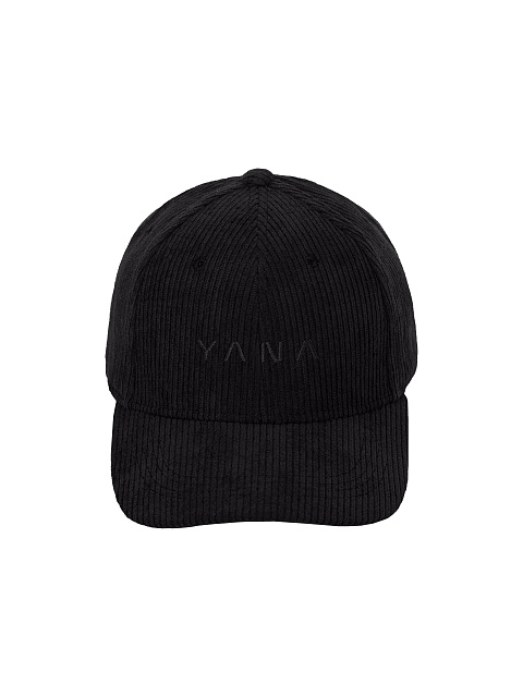 Black corduroy cap with Yana embroidery, 2 Black corduroy cap with Yana embroidery, 2