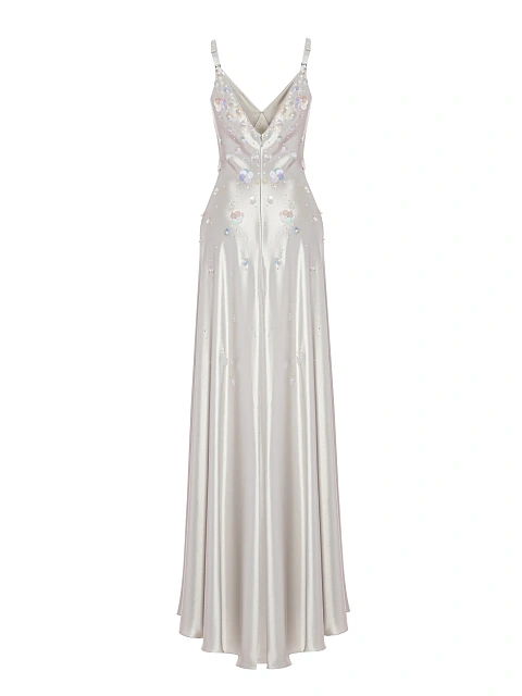 Grey Sequin Silk Maxi Dress, 3 Grey Sequin Silk Maxi Dress, 3