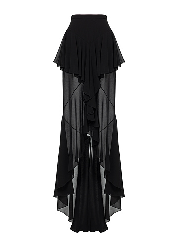 Black chiffon maxi skirt, 1