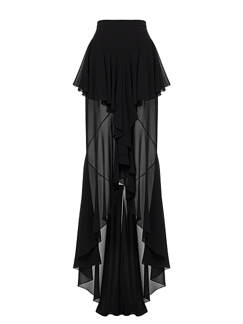Black chiffon maxi skirt, 1