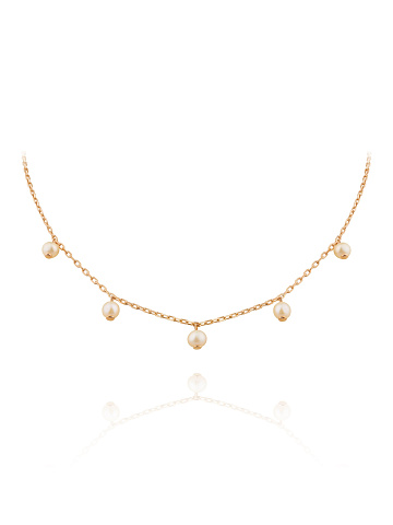 Necklace in gold-plated silver with pearls, 1