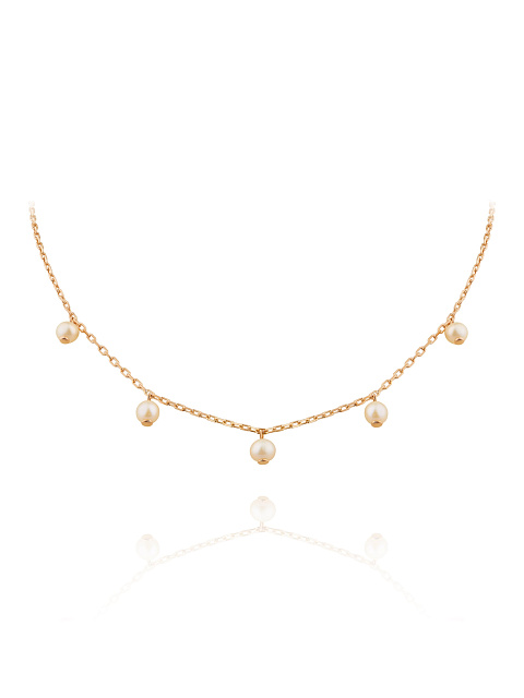 Necklace in gold-plated silver with pearls, 1