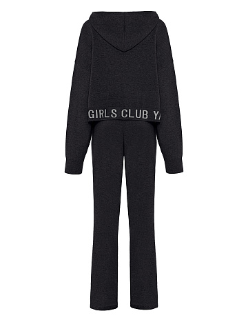 Dark Grey "Hot Girls Club" Cashmere Suit, 2