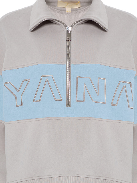 Grey & Light Blue "Yana" Embroidered Tracksuit, 4 Grey & Light Blue "Yana" Embroidered Tracksuit, 4