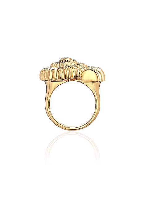 Shell-shaped yellow gold ring, 5