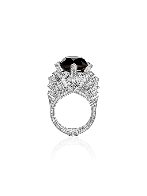 White gold ring with black diamond, 4