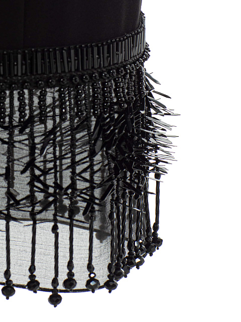 Black Off Shoulder Midi Dress with Fringe, 12