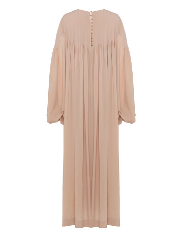 Beige silk suit, embroidered tunic, elasticated joggers, 2