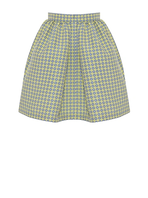 Yellow Jacquard Top & Mini Skirt Set, 5 Yellow Jacquard Top & Mini Skirt Set, 5