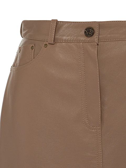 Beige Leather Midi Skirt, 3 Beige Leather Midi Skirt, 3