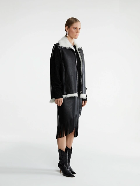 Black & White Shearling Vest, 7 Black & White Shearling Vest, 7