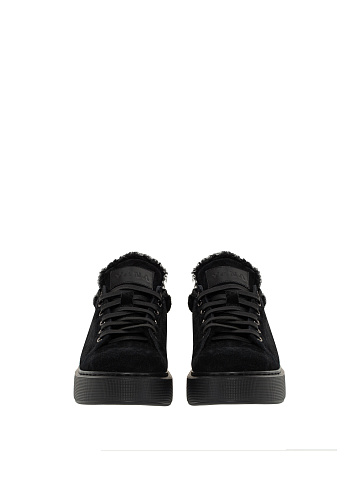 Black Suede & Shearling Sneakers, 2