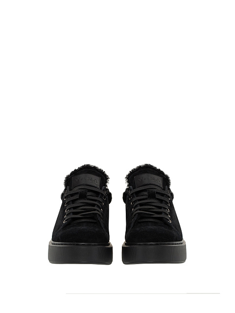 Black Suede & Shearling Sneakers, 2
