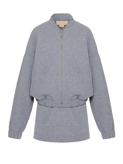 Grey Jersey Skirt & Bomber Jacket Set, 1 Grey Jersey Skirt & Bomber Jacket Set, 1