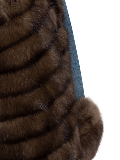 Blue Denim & Sable Fur Long Jacket, 5 Blue Denim & Sable Fur Long Jacket, 5