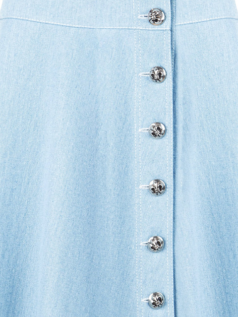 Blue Denim Midi Skirt, 3