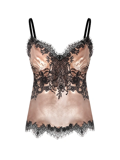 Beige Velvet & Black Lace Top, 1 Beige Velvet & Black Lace Top, 1
