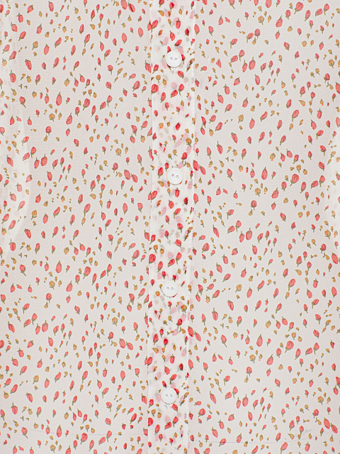 White Floral Print Chiffon Blouse, 3 White Floral Print Chiffon Blouse, 3