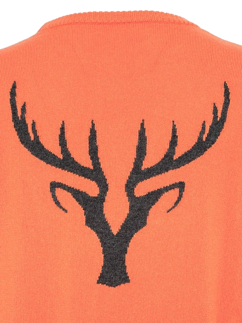Orange Men's Cashmere Jumper With Print On The Back, 4