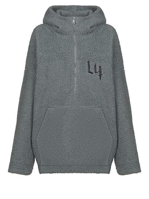 Grey Boucle Oversized Hoodie, 1 Grey Boucle Oversized Hoodie, 1