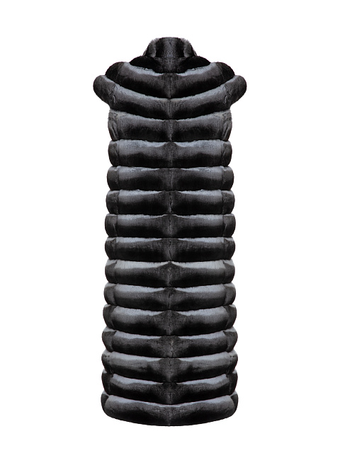 Long Chinchilla Fur Vest, 2