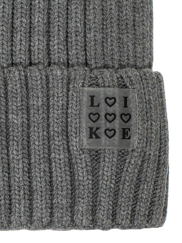 Grey "Like" Patch Beanie, 2
