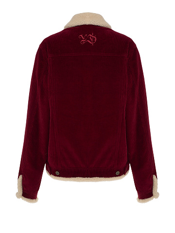 Burgundy Corduroy Jacket With Sheepskin, 2