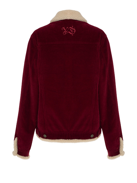 Burgundy Corduroy Jacket With Sheepskin, 2