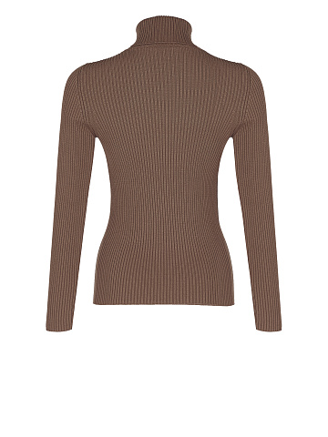 Brown ribbed knit turtleneck, 2
