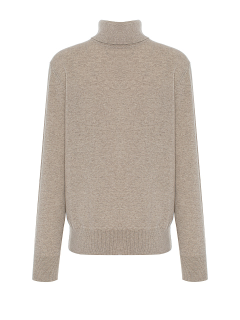Men's Beige Cashmere Turtleneck Sweater, 1