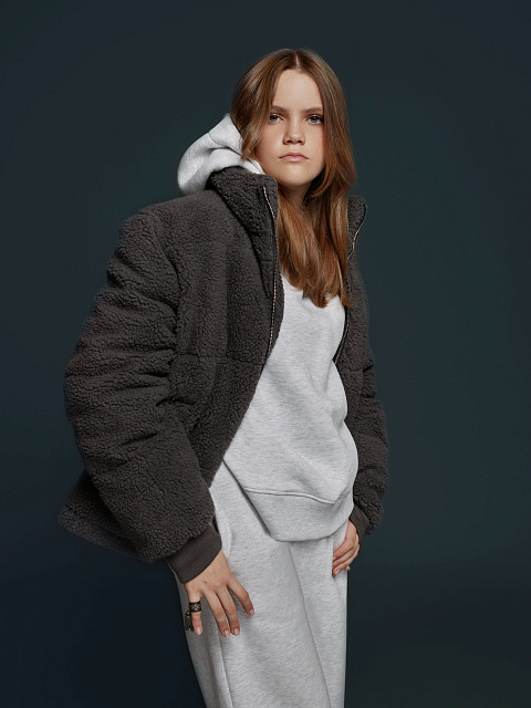 Graphite Teddy Padded Jacket, 7 Graphite Teddy Padded Jacket, 7