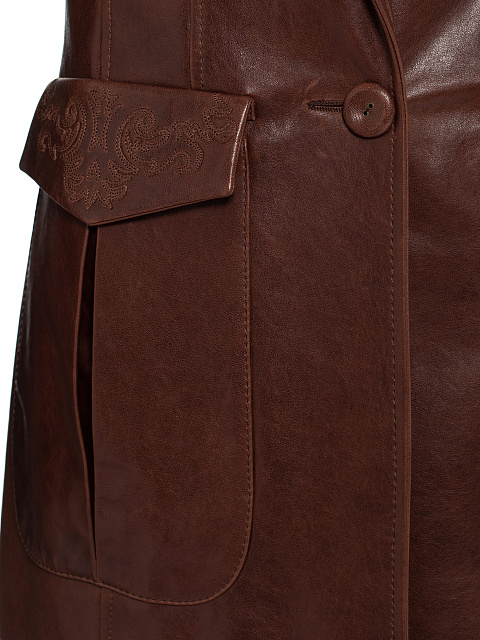 Brown Leather Skirt Suit, 6