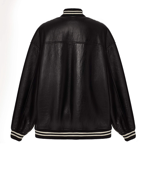 Black & White Oversized Shearling Varsity Jacket, 2 Black & White Oversized Shearling Varsity Jacket, 2