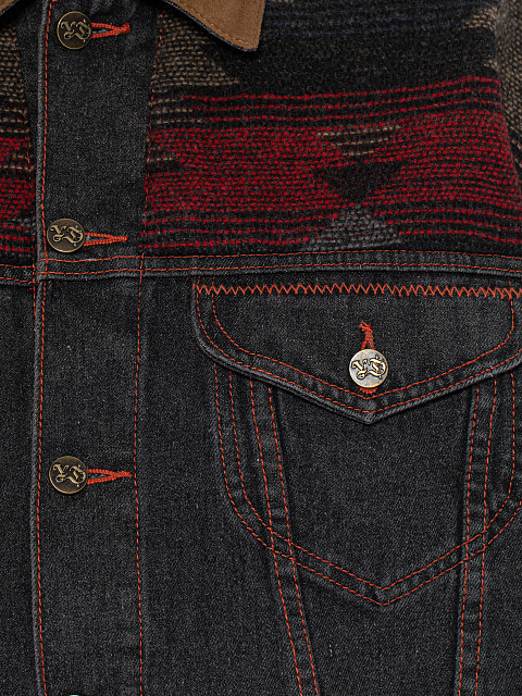 Grey Wool & Suede Trim Denim Jacket, 8 Grey Wool & Suede Trim Denim Jacket, 8