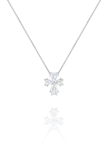White Gold & Diamond Cross Necklace, 1
