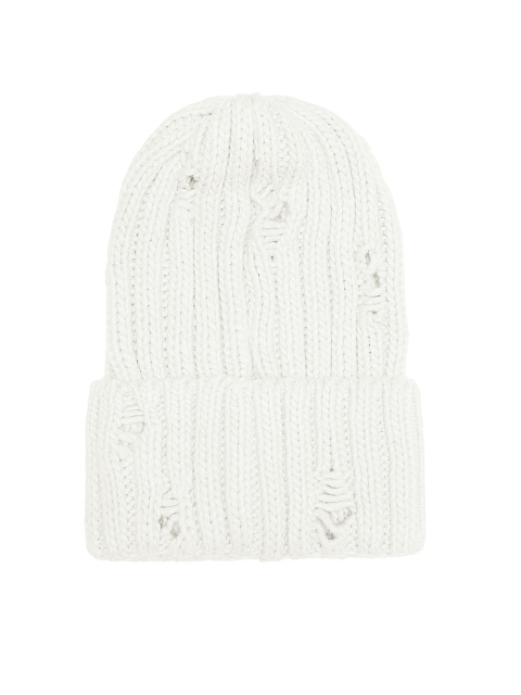 White Distressed Beanie, 1 White Distressed Beanie, 1