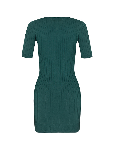 Green Ribbed Knit Mini Dress, 2 Green Ribbed Knit Mini Dress, 2